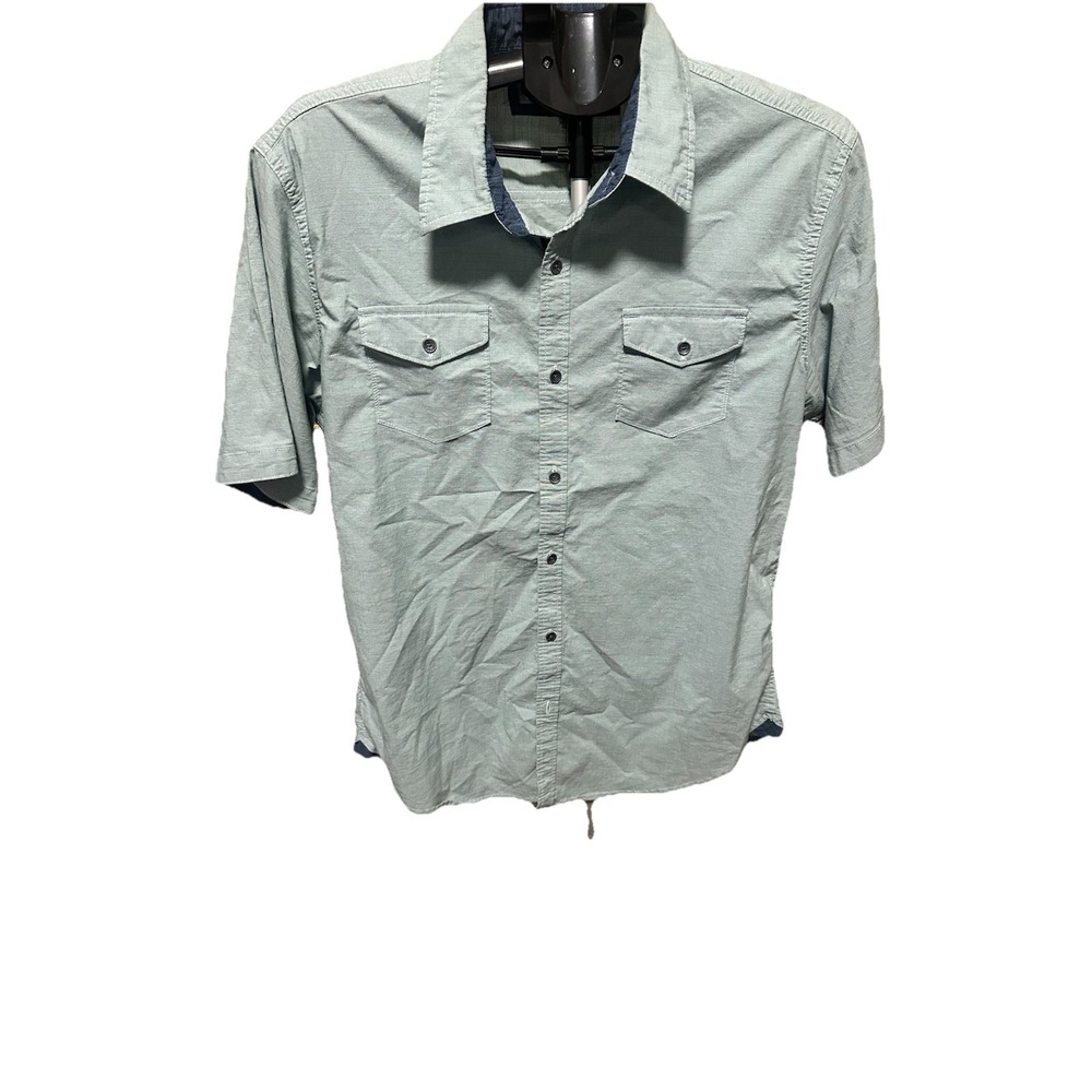 Paper Denim and Cloth Blue Short Sleeve Button Down Shirt Men's Size Large PDC‎